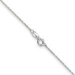 14k White Gold .8mm D/C Cable with Spring Ring Clasp Chain