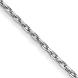 14k White Gold .8mm D/C Cable with Spring Ring Clasp Chain