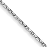 14k White Gold .8mm D/C Cable with Spring Ring Clasp Chain