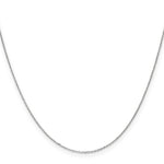 14k White Gold .8mm D/C Cable with Spring Ring Clasp Chain