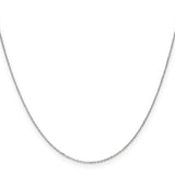 14k White Gold .8mm D/C Cable with Spring Ring Clasp Chain
