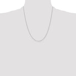 14k White Gold .8mm D/C Cable with Spring Ring Clasp Chain