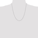 14k White Gold .8mm D/C Cable with Spring Ring Clasp Chain