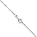 14k White Gold .8mm D/C Cable with Spring Ring Clasp Chain