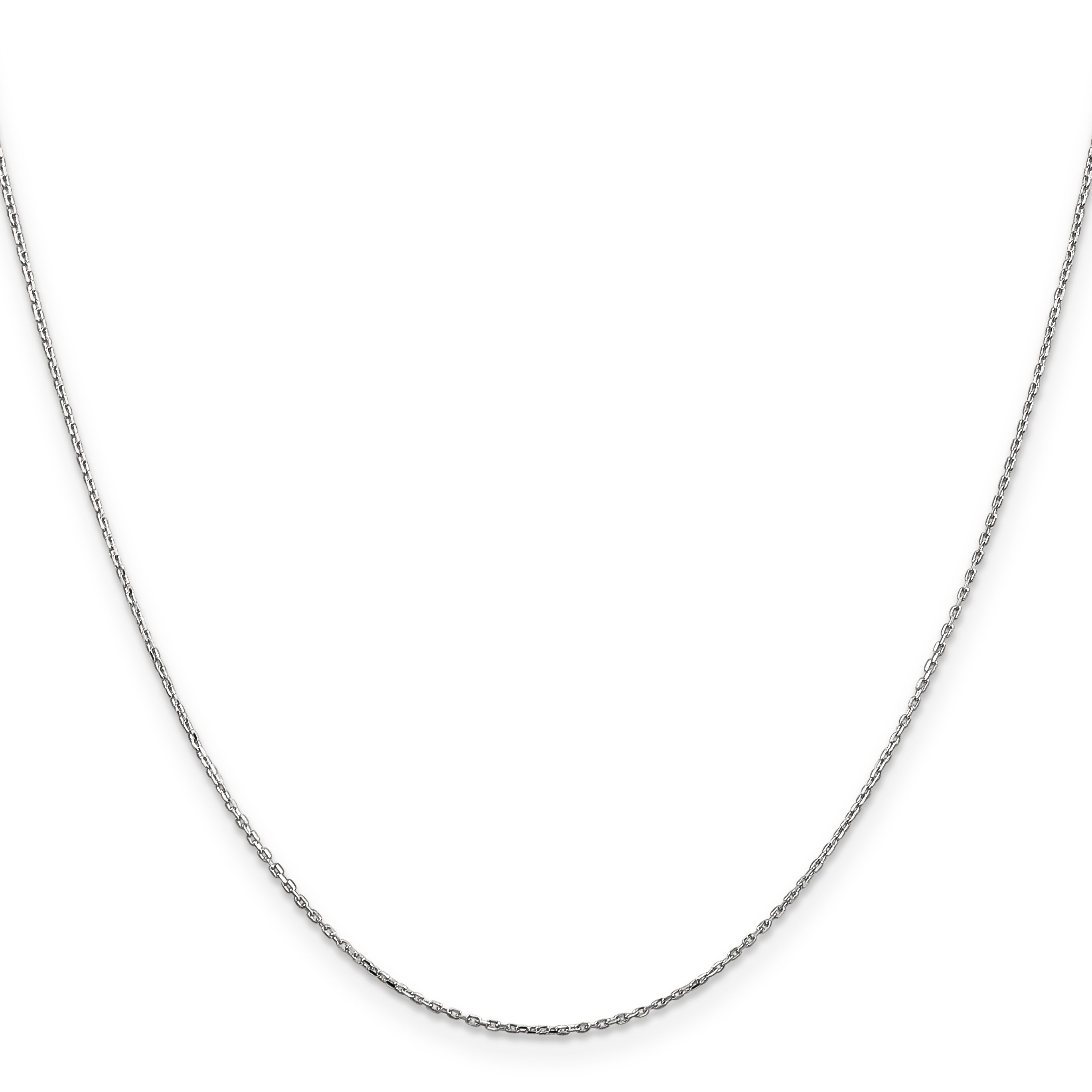 14k White Gold .8mm D/C Cable with Lobster Clasp Chain