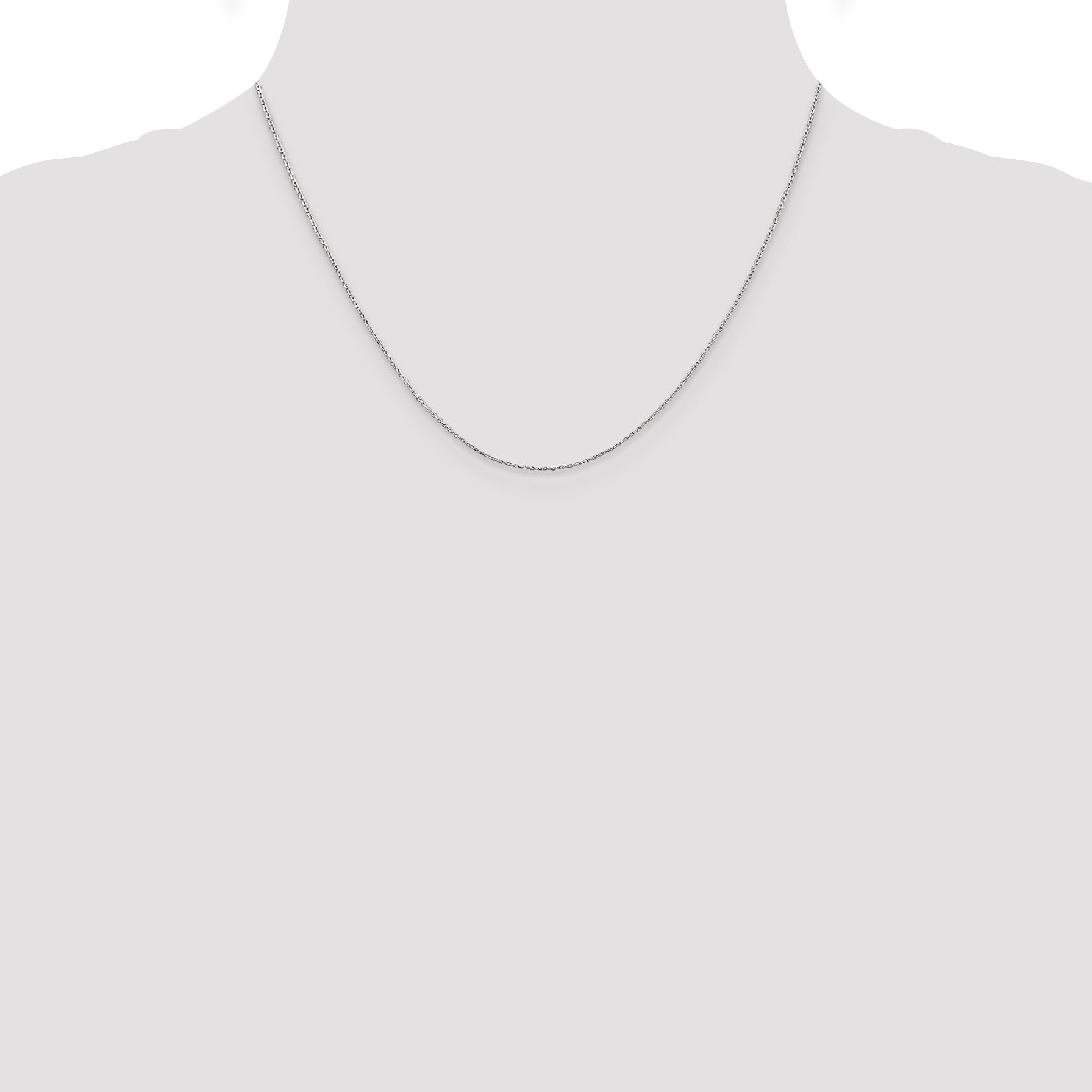 14k White Gold .8mm D/C Cable with Lobster Clasp Chain