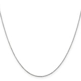 14k White Gold .8mm D/C Cable with Lobster Clasp Chain
