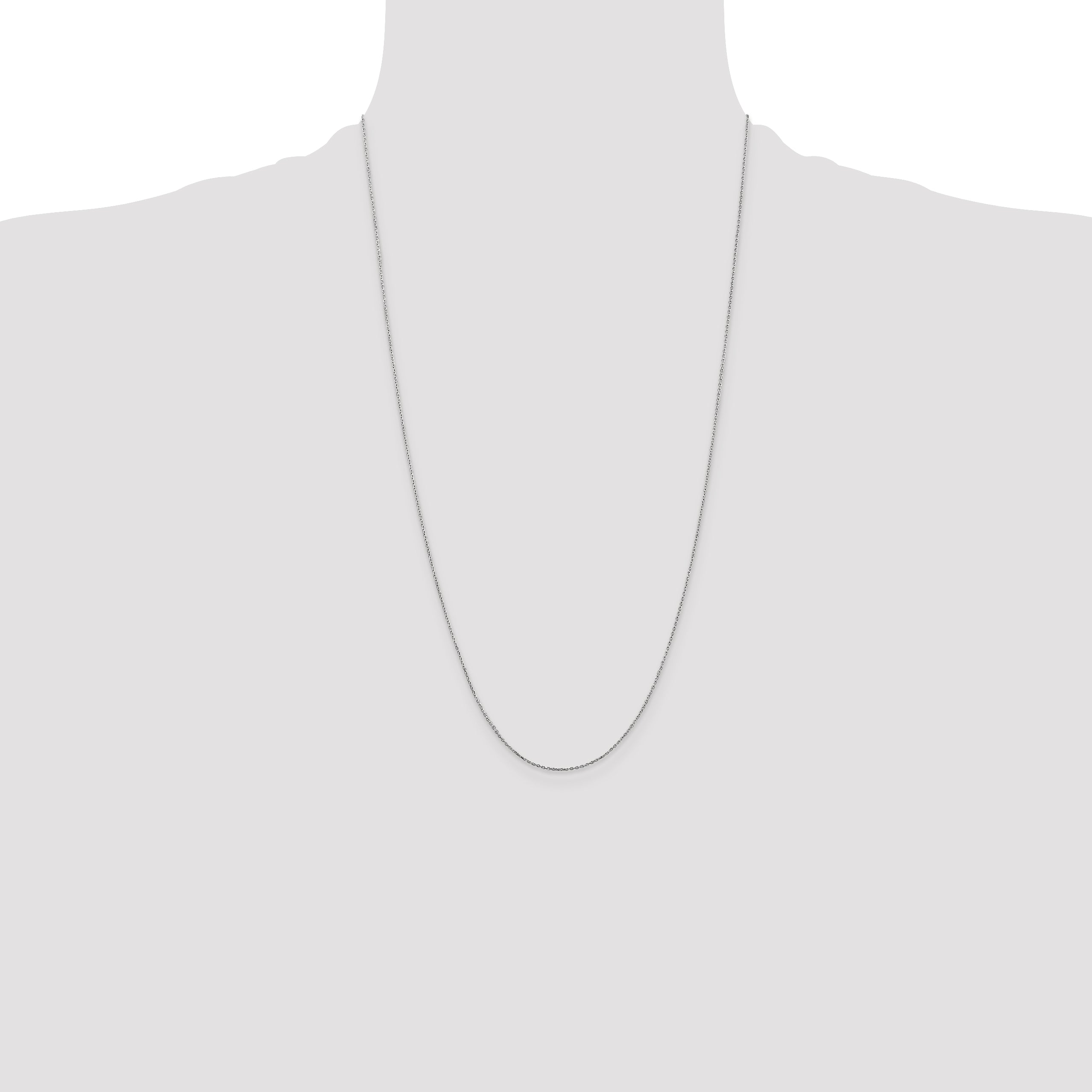 14k White Gold .8mm D/C Cable with Lobster Clasp Chain