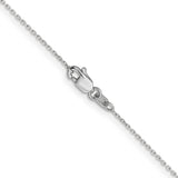 14k White Gold .8mm D/C Cable with Lobster Clasp Chain