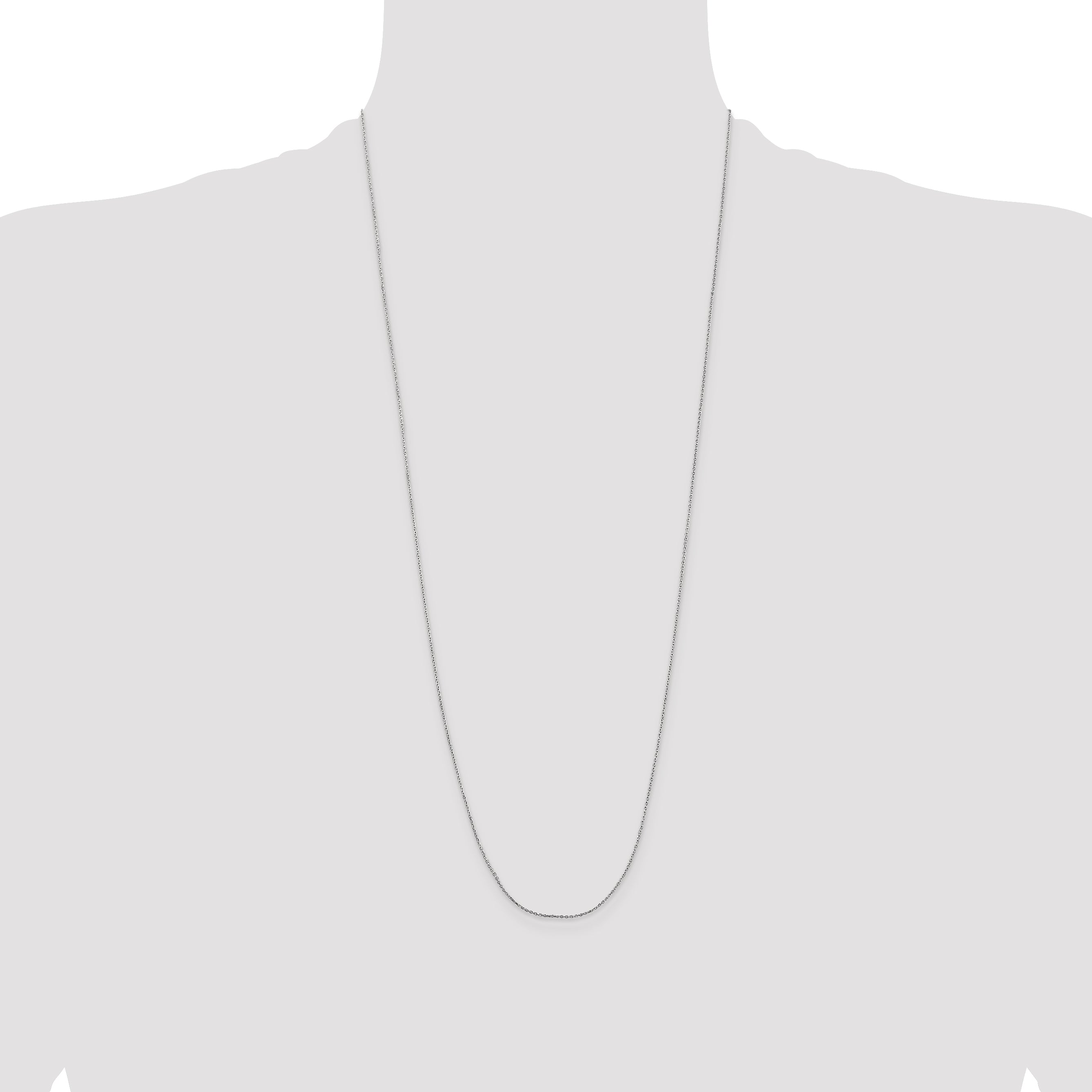 14k White Gold .8mm D/C Cable with Lobster Clasp Chain
