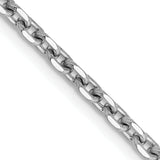 14k White Gold 2.5mm D/C Cable Chain