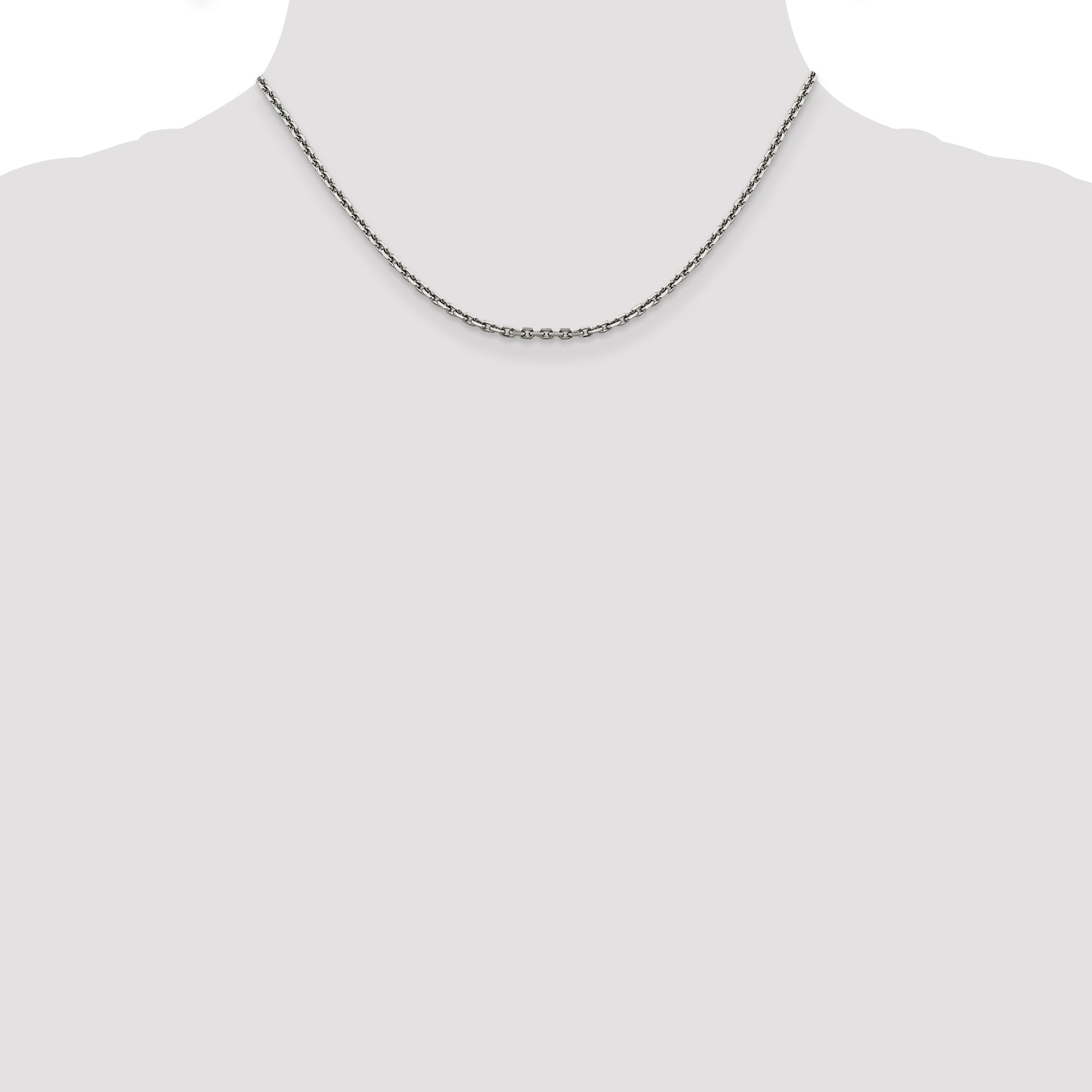 14k White Gold 2.5mm D/C Cable Chain