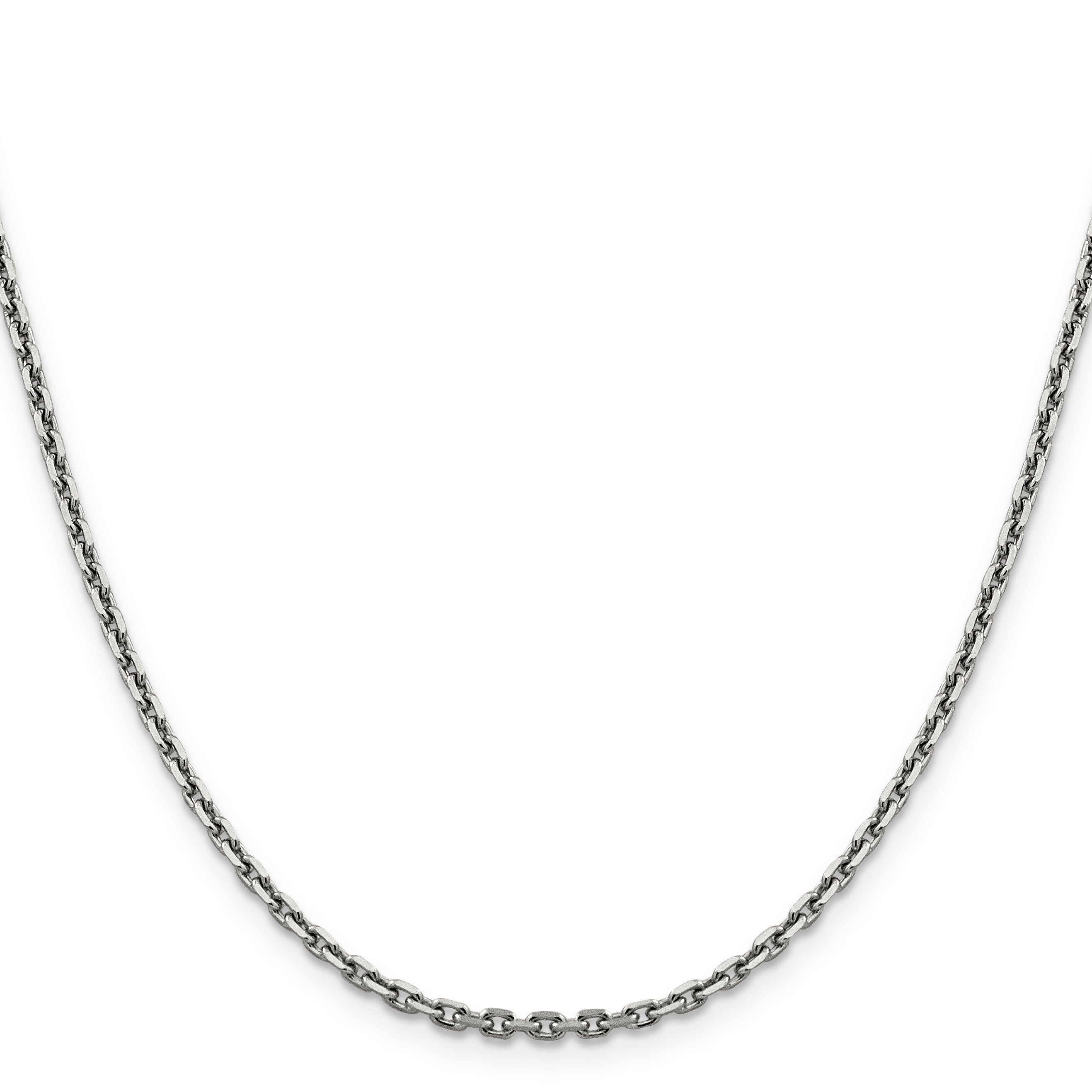 14k White Gold 2.5mm D/C Cable Chain