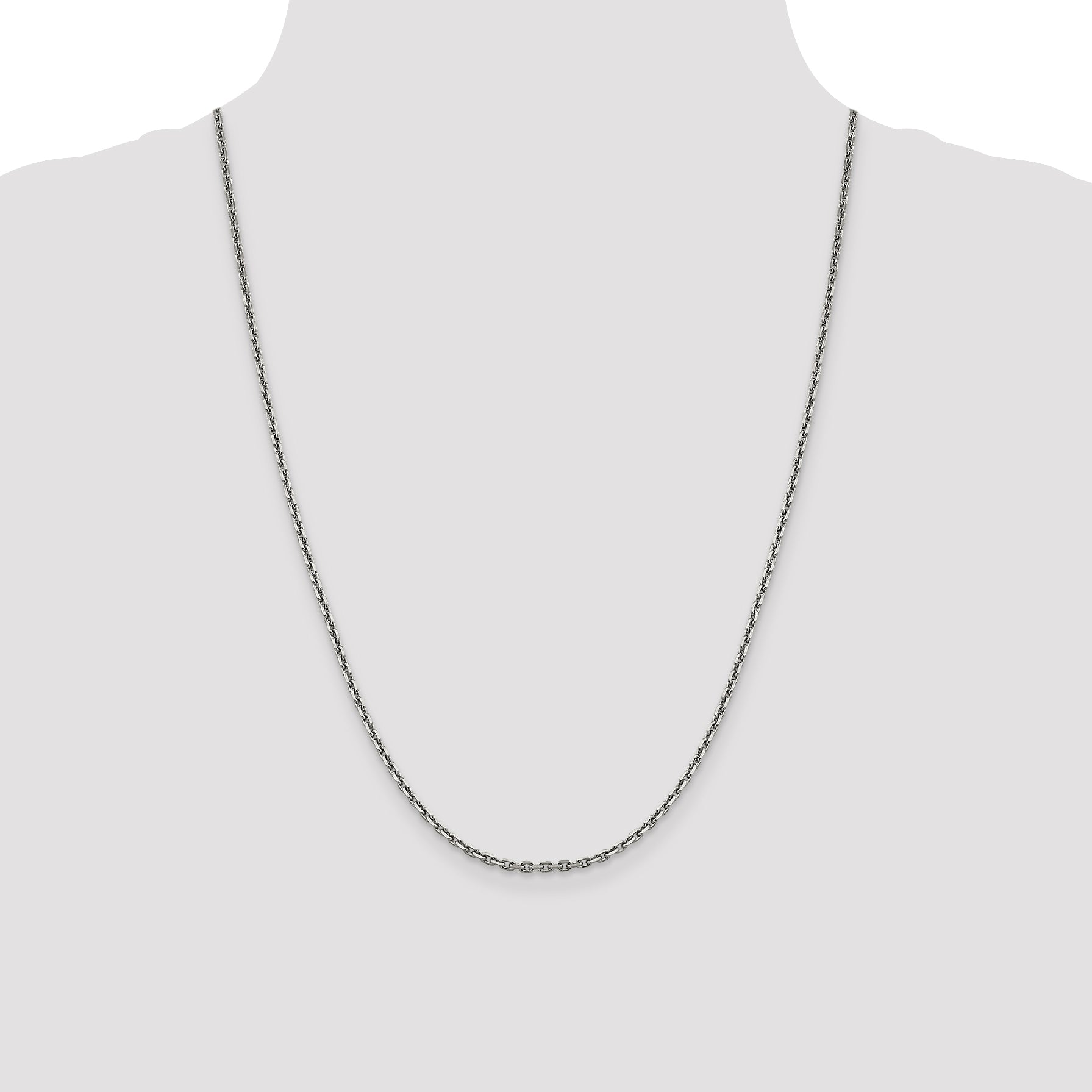 14k White Gold 2.5mm D/C Cable Chain