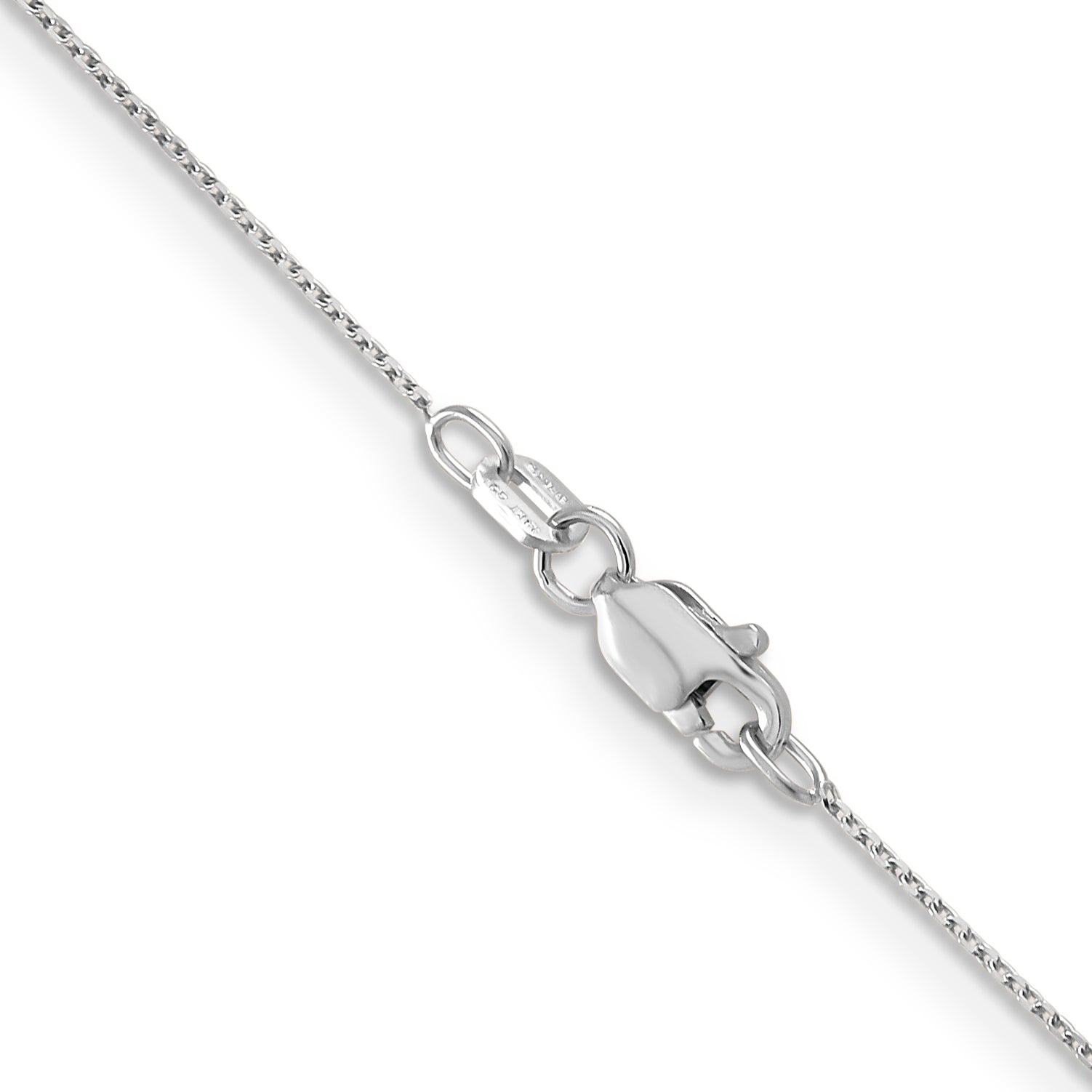 14k White Gold .65mm D/C Round Open Link Cable Chain