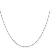 14k White Gold .65mm D/C Round Open Link Cable Chain