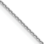 14k White Gold .8mm D/C Round Open Link Cable Chain