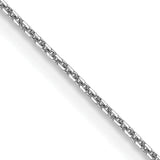 14k White Gold .8mm D/C Round Open Link Cable Chain