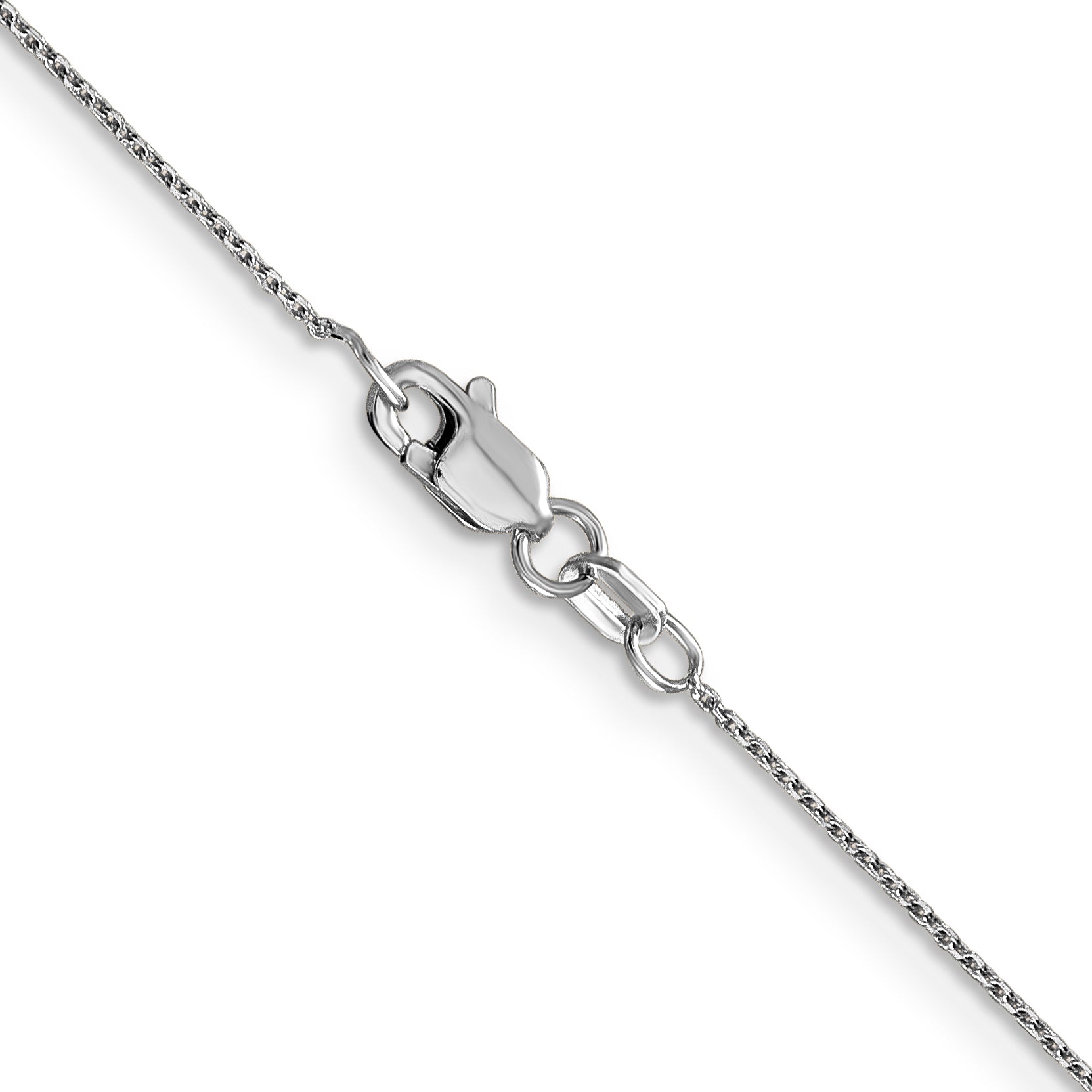 14k White Gold .8mm D/C Round Open Link Cable Chain