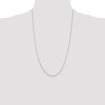14k White Gold .8mm D/C Round Open Link Cable Chain