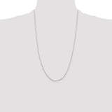 14k White Gold .8mm D/C Round Open Link Cable Chain
