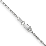 14k White Gold 1.4mm D/C Round Open Link Cable Chain