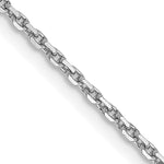 14k White Gold 1.4mm D/C Round Open Link Cable Chain