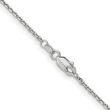 14k White Gold 1.4mm D/C Round Open Link Cable Chain