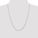 14k White Gold 1.4mm D/C Round Open Link Cable Chain