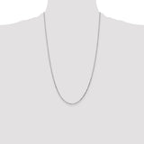 14k White Gold 1.4mm D/C Round Open Link Cable Chain