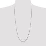 14k White Gold 1.4mm D/C Round Open Link Cable Chain