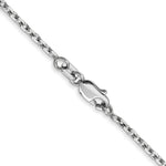 14k White Gold 1.8mm D/C Round Open Link Cable Chain