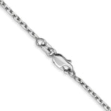 14k White Gold 1.8mm D/C Round Open Link Cable Chain
