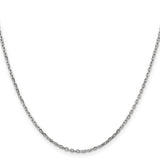 14k White Gold 1.8mm D/C Round Open Link Cable Chain