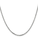 14k White Gold 2.2mm D/C Round Open Link Cable Chain