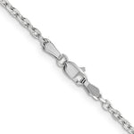 14k White Gold 2.2mm D/C Round Open Link Cable Chain