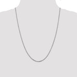 14k White Gold 2.2mm D/C Round Open Link Cable Chain