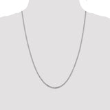 14k White Gold 2.2mm D/C Round Open Link Cable Chain