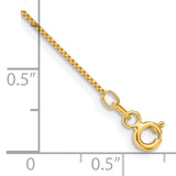 14k .7mm Box with Spring Ring Clasp Chain Anklet