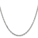 14k White Gold 3mm D/C Round Open Link Cable Chain