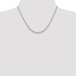 14k White Gold 3mm D/C Round Open Link Cable Chain