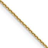 14k .8mm D/C Round Open Link Cable Chain