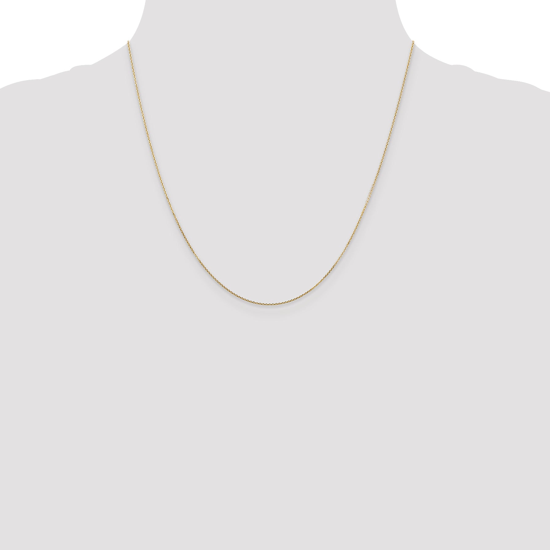 14k .8mm D/C Round Open Link Cable Chain