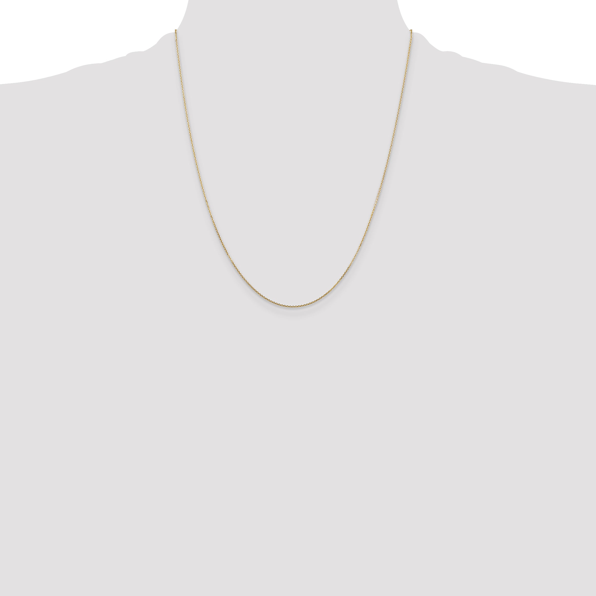 14k .8mm D/C Round Open Link Cable Chain