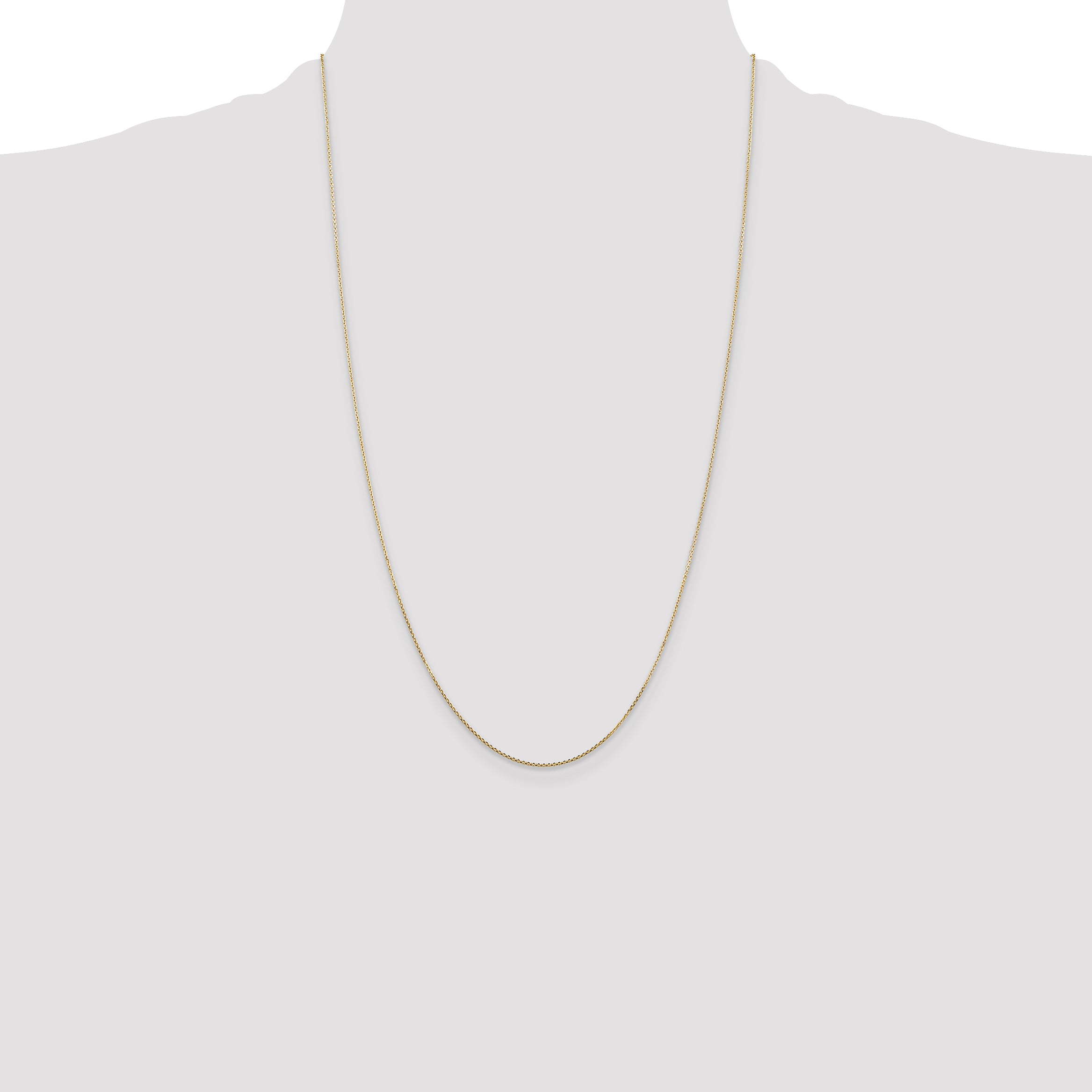 14k .8mm D/C Round Open Link Cable Chain