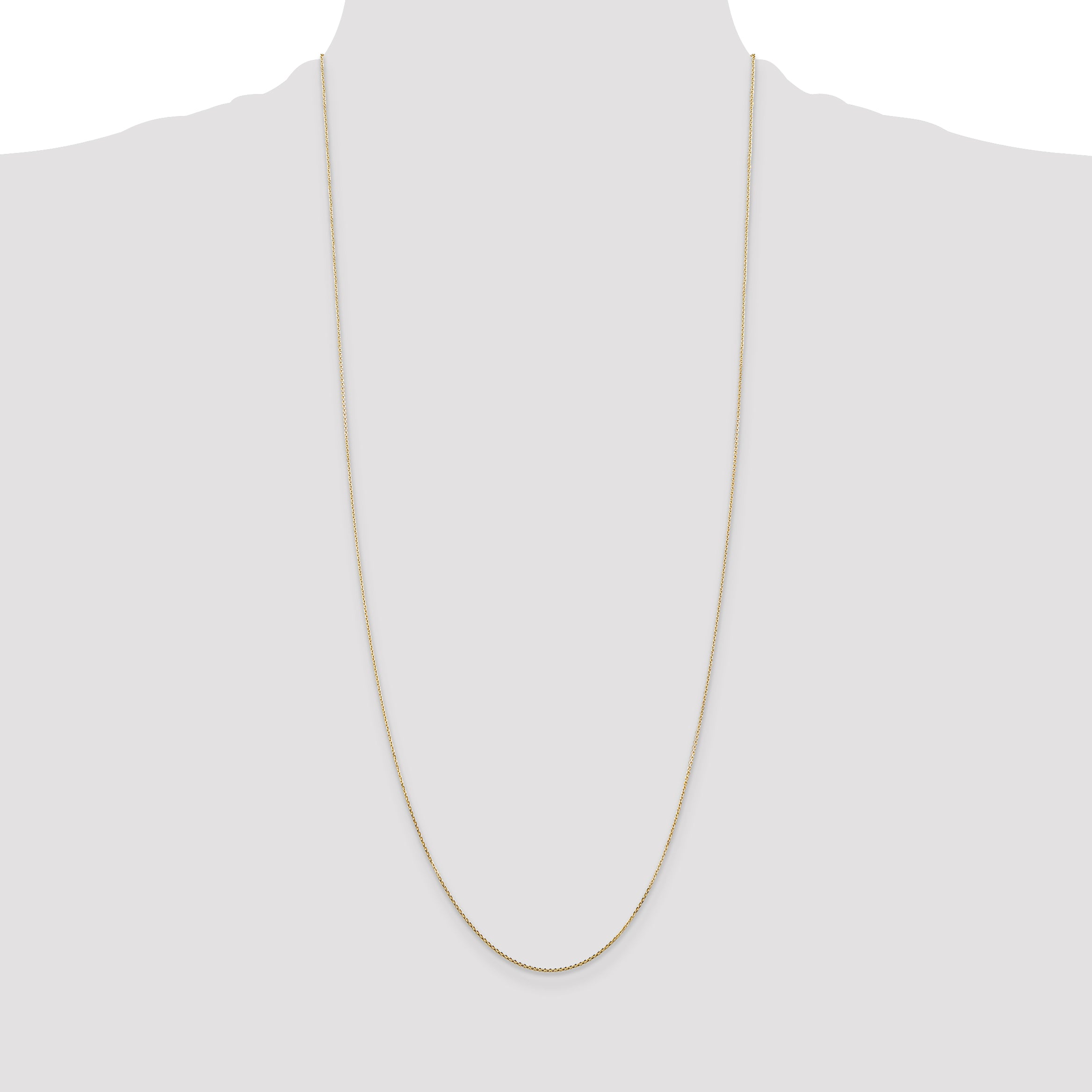 14k .8mm D/C Round Open Link Cable Chain