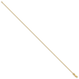 14k 1.4mm D/C Round Open Link Cable Chain Anklet