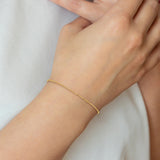 14k 1.4mm D/C Round Open Link Cable Chain Anklet
