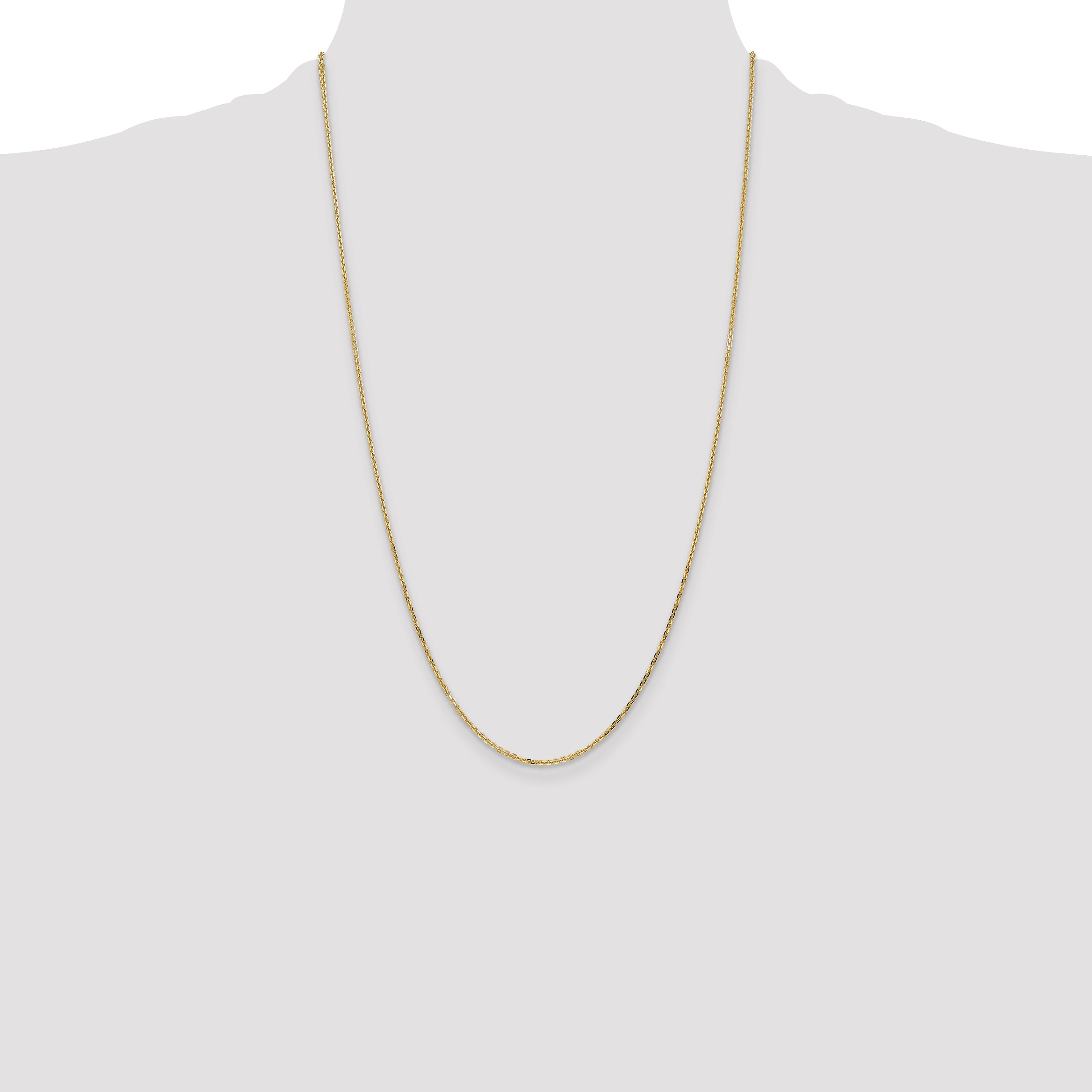 14k 1.4mm D/C Round Open Link Cable Chain