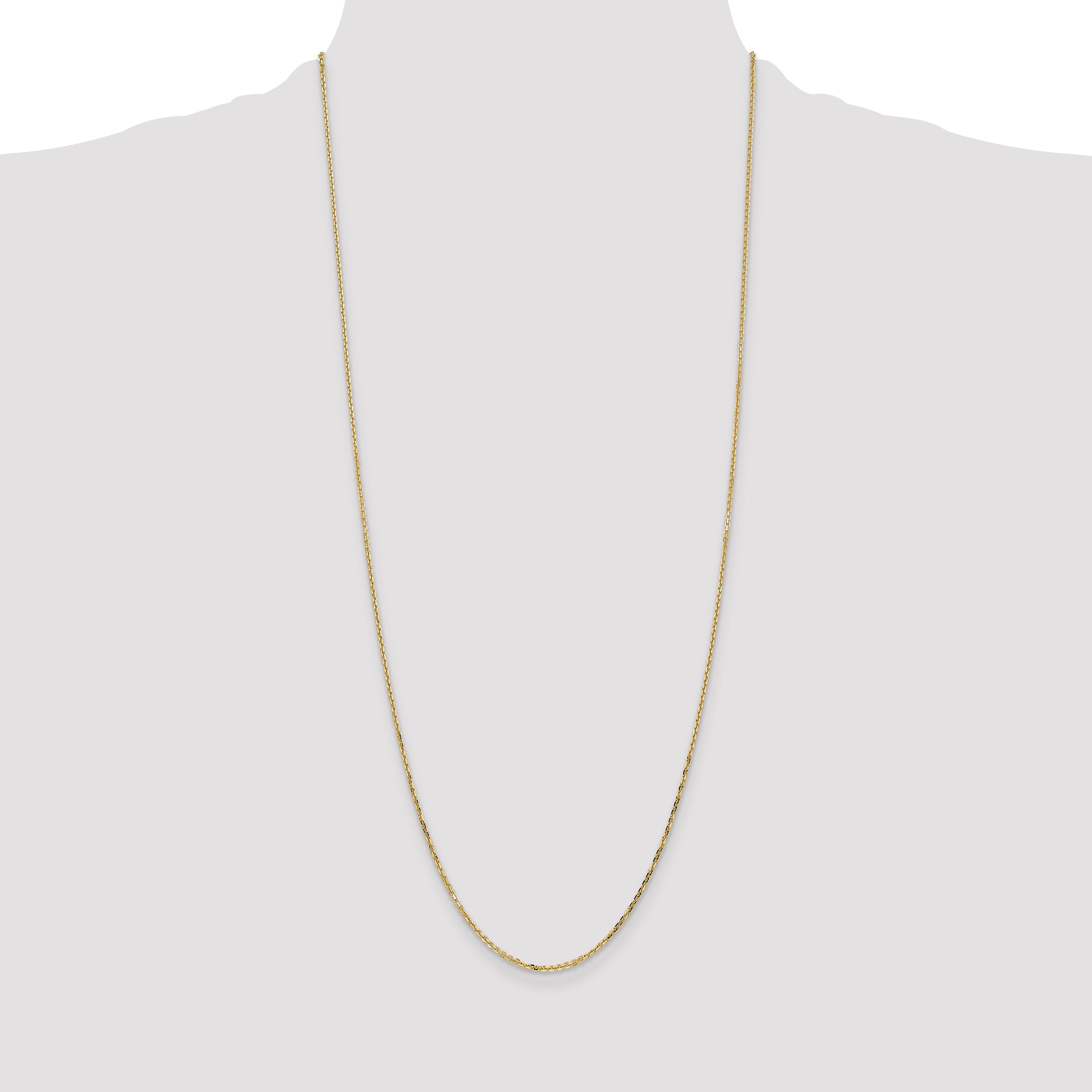 14k 1.4mm D/C Round Open Link Cable Chain